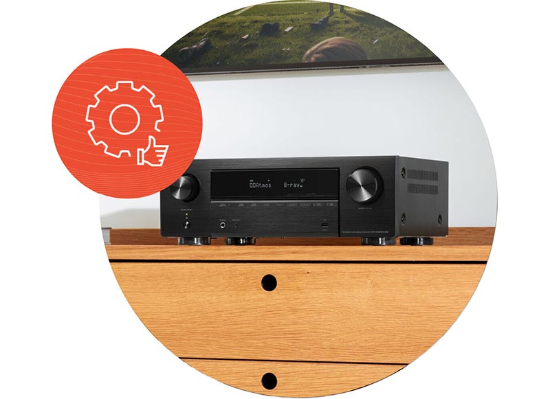 Denon AVR-X1800H 7.2 Channel 8K UHD Home Theatre AV Receiver - Simple, Intuitive Set-Up