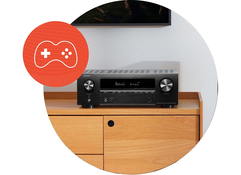 Denon AVR-X1800H 7.2 Channel 8K UHD Home Theatre AV Receiver - Enhanced Gaming Technologies