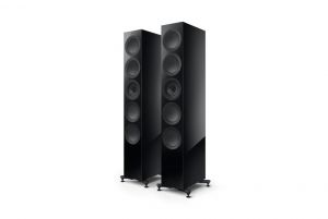 KEF R11 Meta Floorstanding Speakers Pair Black, Front View
