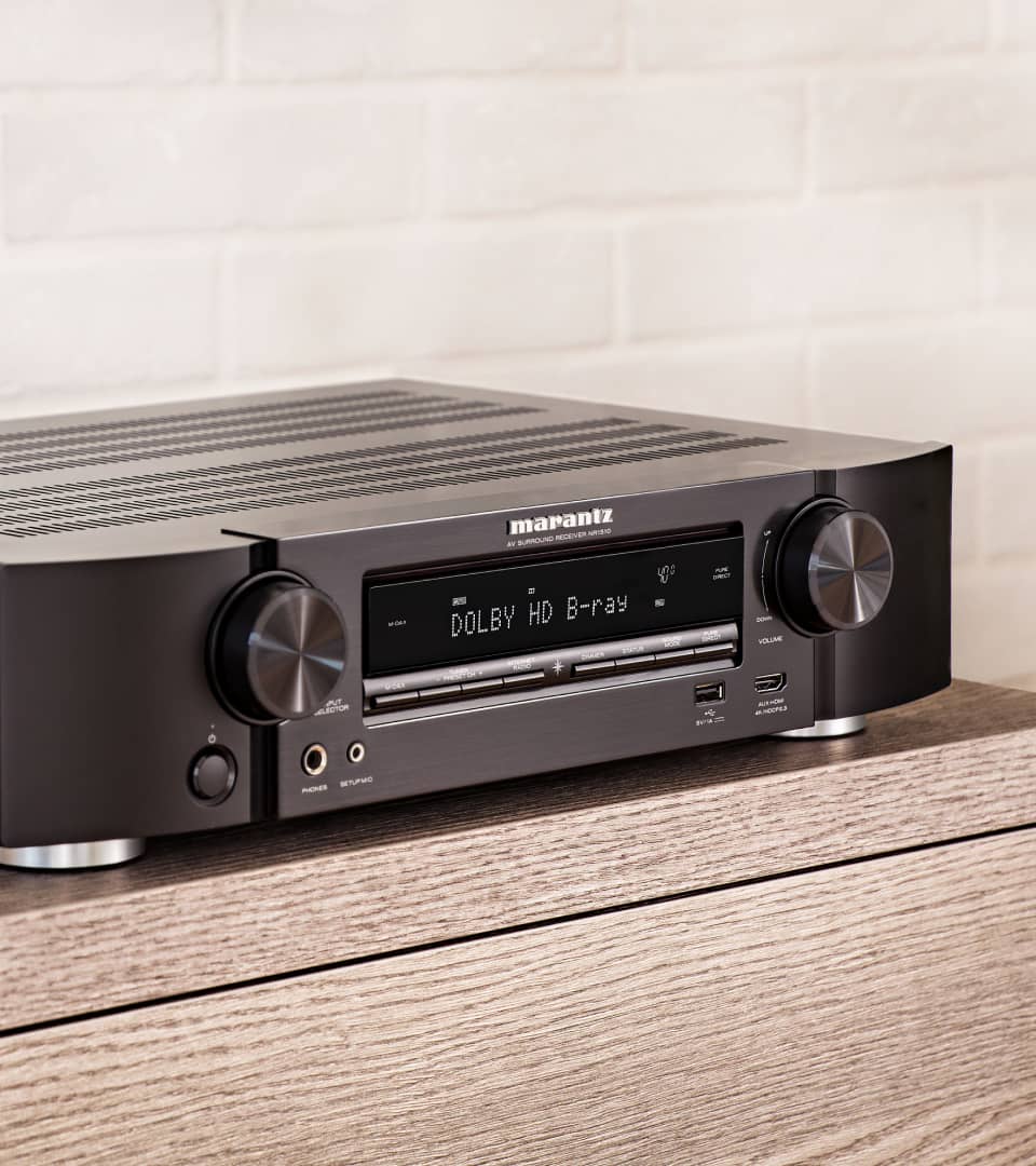 Marantz NR1510 AV Receiver - Front View - Left Side View - Above the Table