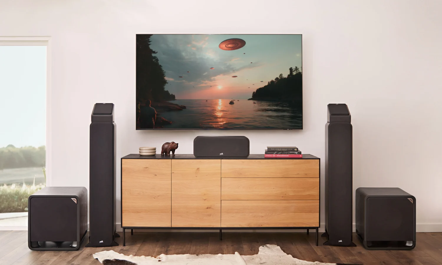 Polk Audio ES90 Signature Elite Atmos Speakers Pair - Dual 6.5-Inch Mica-Reinforced Polypropylene Woofers for Powerful Bass