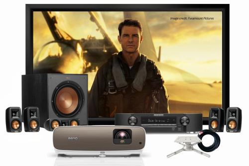 Benq w2700 4K Projector Marantz NR1510 Klipsch Quintet Speakers & Screen 5.1 Complete Home Theatre Package | Custom Pack 4